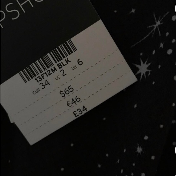 TOPSHOP Star Print Origami Tuck Blouse size 2 excellent condition - Picture 8 of 9